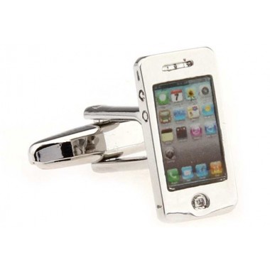 Butoni camasa cu model Iphone alb